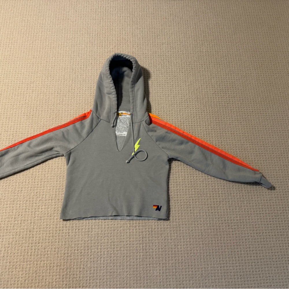 Aviator Nation, V-neck cropped hoodie, size XS